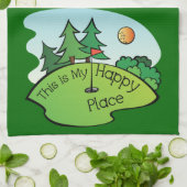 Golf spielender Golfplatz-Loch-glücklicher Platz Küchentuch (Gefaltet)