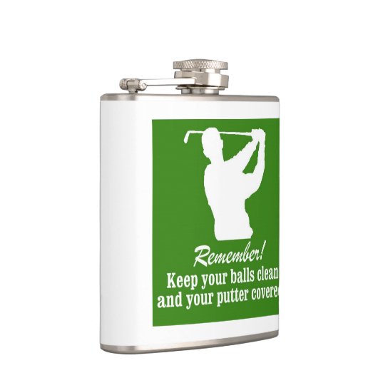 Golf spielender Golfspieler des Flachmann (Rechts)