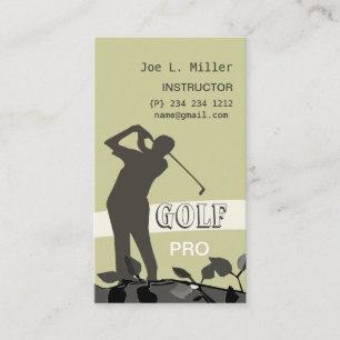 Golf spielender Mann mit Visitenkarte