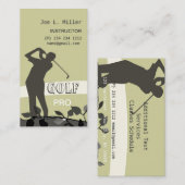 Golf spielender Mann mit Visitenkarte (Vorne/Hinten)