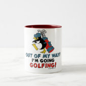 Golf spielender Pinguin Zweifarbige Tasse (Mittel)