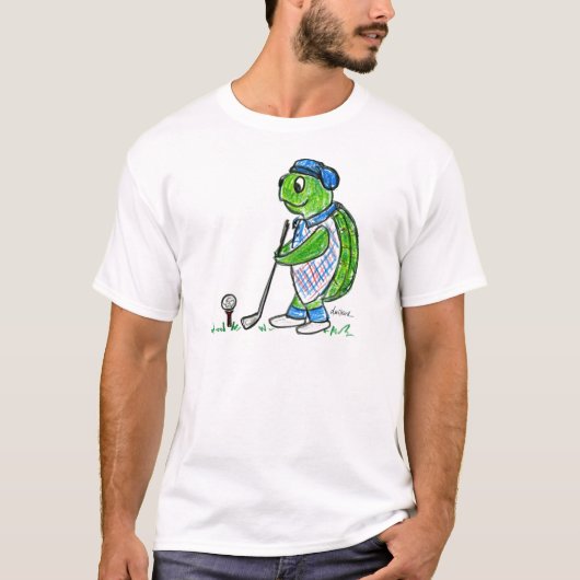 Golf spielender Schildkröte-T - Shirt (Vorderseite)