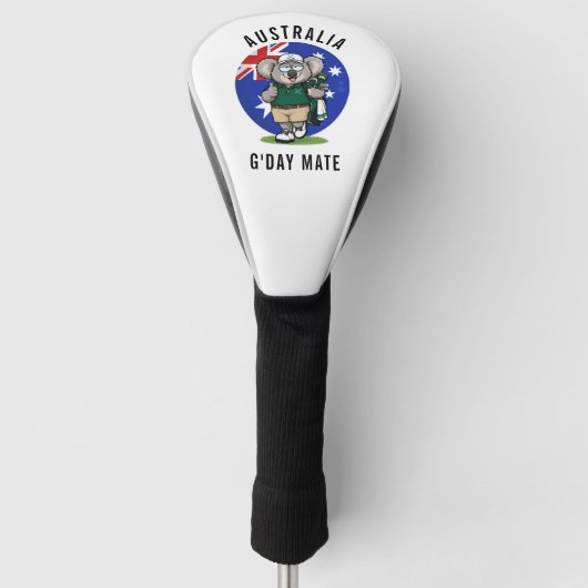 Golf spielender Vater Aussie Koala Headcover (Vorderseite)