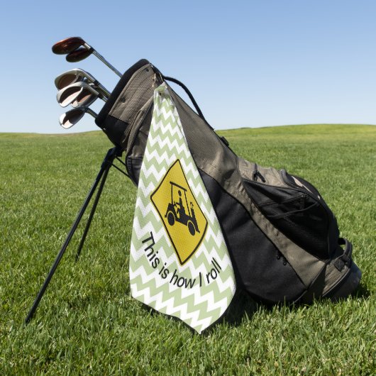 Golf spielendes Ertrag-Zeichen-Grün-Zickzack Golfhandtuch (Gras)