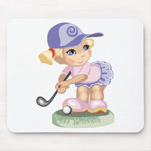 Golf spielendes Mädchen Mousepad (Vorne)