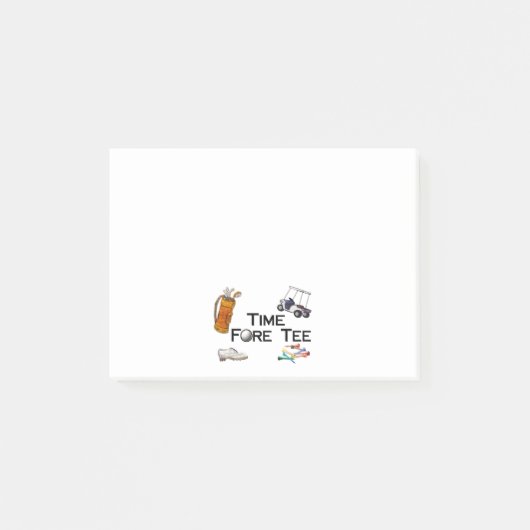 Golf spielendes Zeit-VorderT-Shirt Post-it Klebezettel (Vorderseite)