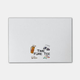 Golf spielendes Zeit-VorderT-Shirt Post-it Klebezettel