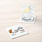 Golf spielendes Zeit-VorderT-Shirt Rechteckiger Pappuntersetzer (Vor Ort)