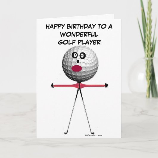 Golf-Spieler-Geburtstag Karte (Vorderseite)