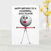 Golf-Spieler-Geburtstag Karte (Gelbe Blume)