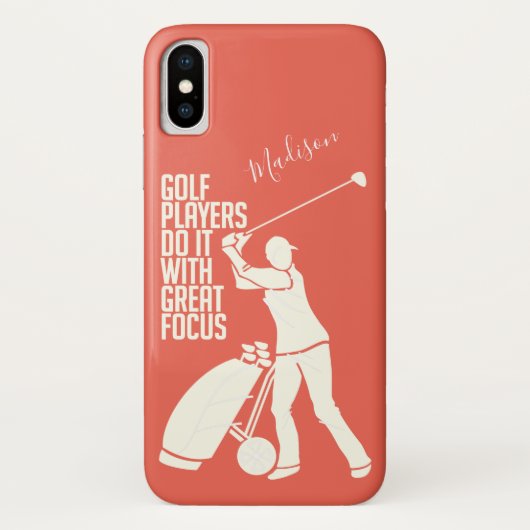 GOLF-SPIELER-Name- u. -farbtelefon-Hüllen Case-Mate iPhone Hülle (Rückseite)