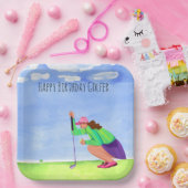 Golf spielt Golf Birthday Golfer Pappteller (Party)