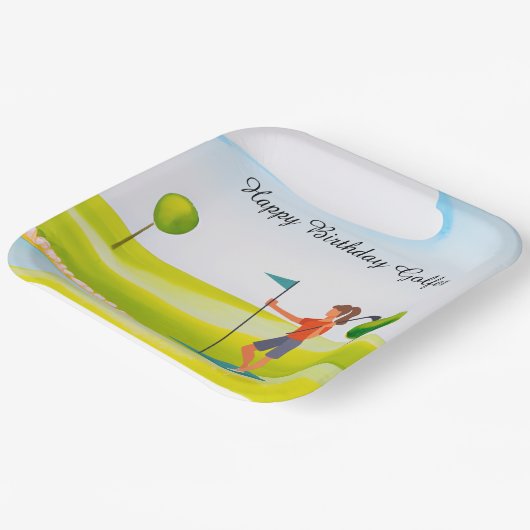 Golf spielt Golf Birthday Golfer Pappteller (Gewinkelt)