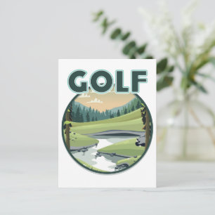 Golf-Sport-Logo Postkarte
