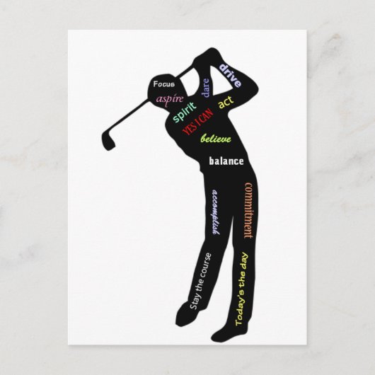 Golf, Sport, Motivierend Worte Postkarte (Vorderseite)