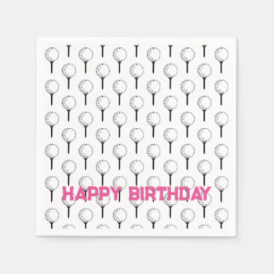 Golf Sports Happy Birthday Classic Balls T-Shirts Serviette