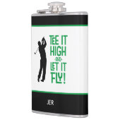 Golf Sports Niedlich Spaß T-Shirt Zitat Black Gree Flachmann (Links)