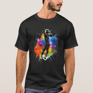 Golf Sportsman Kostüm mit bunten Spatter T-Shirt