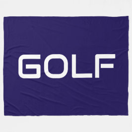 GOLF Sporty Modern White Text On Bold Navy Blue Fleecedecke