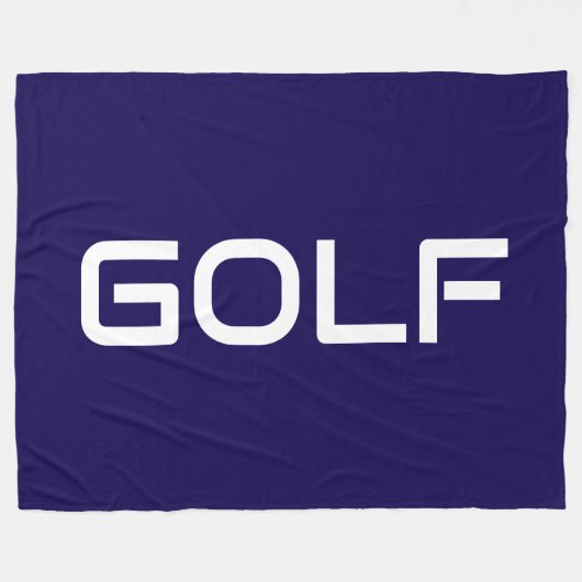GOLF Sporty Modern White Text On Bold Navy Blue Fleecedecke (Vorderseite (Horizontal))