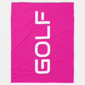 GOLF Sporty Modern White Text On Bright Pink Fleecedecke (Vorderseite)
