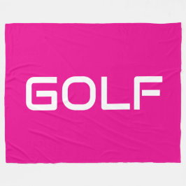 GOLF Sporty Modern White Text On Bright Pink Fleecedecke