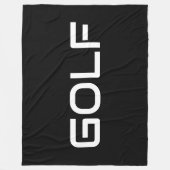 GOLF Sporty Modern White Text On Deep Black Fleecedecke (Vorderseite)