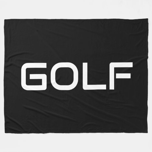 GOLF Sporty Modern White Text On Deep Black Fleecedecke (Vorderseite (Horizontal))