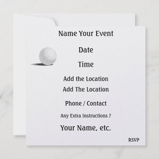 Golf - SRF Einladung (Rückseite)