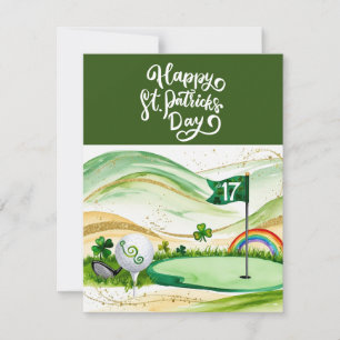 Golf St. Patrick’s Day Aquarell Feiertagskarte