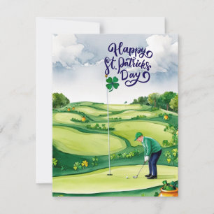 Golf St. Patrick’s Day Aquarell Feiertagskarte