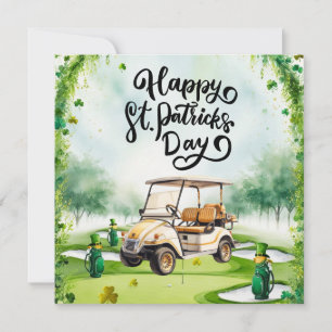 Golf St. Patrick's Day Aquarell Feiertagskarte