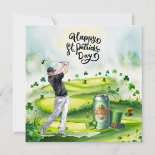 Golf St. Patrick's Day Aquarell Feiertagskarte
