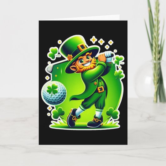 Golf St. Patricks Day Golf Irisches Golfen 1  Karte (Vorderseite)