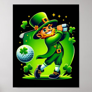 Golf St. Patricks Day Golf Irisches Golfen  Poster