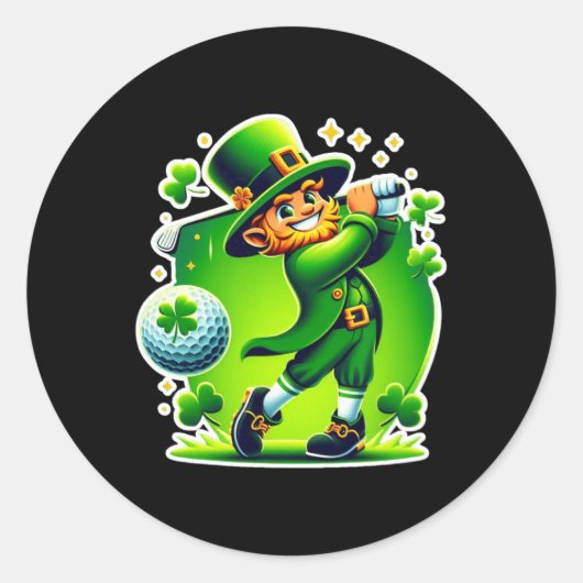 Golf St Patricks Day Golf Irish Golfo 1 Runder Aufkleber (Vorderseite)