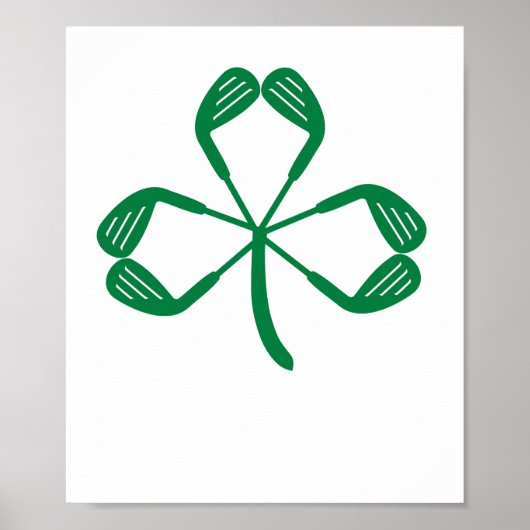 Golf St Patricks Day Kleeblatt Poster (Vorne)