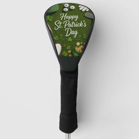 Golf St. Patrick's Day mit Golfball für Golfer Headcover (Vorderseite)