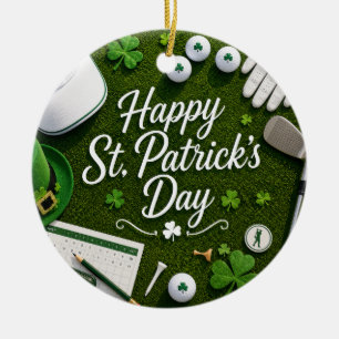 Golf St. Patrick's Day mit Golfball für Golfer Keramik Ornament