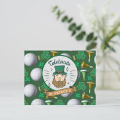 Golf St. Patrick's Day mit Golfball für Golfer Postkarte (Stehend Vorderseite)