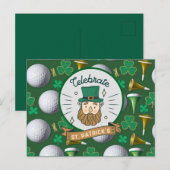 Golf St. Patrick's Day mit Golfball für Golfer Postkarte (Vorne/Hinten)
