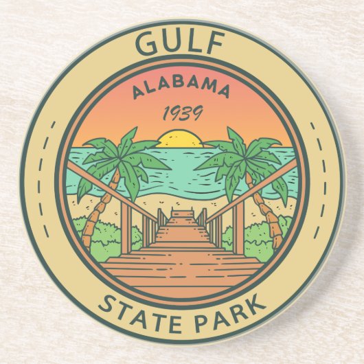 Golf Staat Park Alabama Circle Abzeichen Getränkeuntersetzer (Vorne)