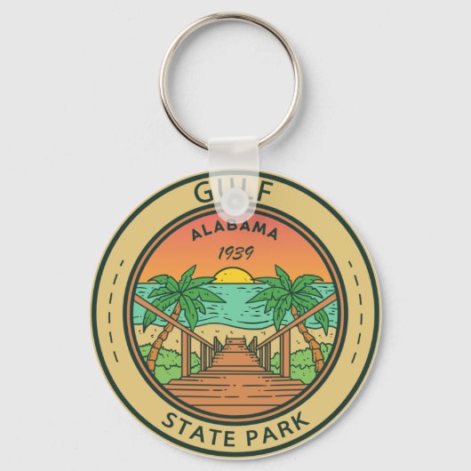 Golf Staat Park Alabama Circle Abzeichen Schlüsselanhänger (Vorderseite)