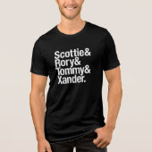 Golf Stars Name Stack Scottie Rory Tommy Xander Tri-Blend Shirt (Vorderseite)