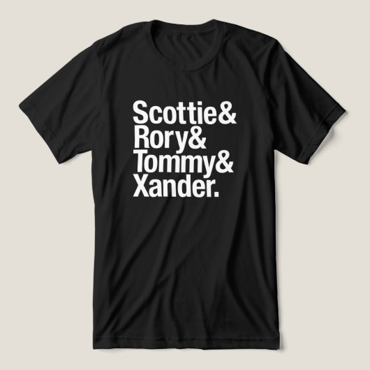 Golf Stars Name Stack Scottie Rory Tommy Xander Tri-Blend Shirt (Design Vorderseite)