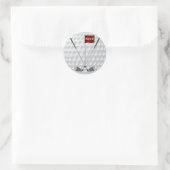 Golf Sticker mit Golf Ironen, Flag und YOUR TEXT (Tasche)
