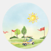 Golf-Sticker Runder Aufkleber (Vorderseite)