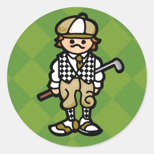 Golf STICKer. (siehe, STICK anstelle von CLUB. ega Runder Aufkleber (Vorderseite)