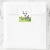 Golf Summer Christmas mit dem Weihnachtsmann unter Quadratischer Aufkleber (Tasche)