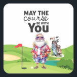 Golf Summer Christmas mit dem Weihnachtsmann unter Quadratischer Aufkleber<br><div class="desc">Golf Sommer Weihnachten im Juli mit dem Weihnachtsmann auf Fahne Classic Round Sticker Geschenke für Trainer,  Lehrer,  Freunde,  Mutter,  Vater,  Freundin/Freund,  Mitarbeiterin,  Gastgeberin,  Nachbarin,  er/sie,  Paare,  Großeltern,  Chef,  Kinder,  beste Freundin,  Familie,  Schwiegerelfin,  Team, </div>